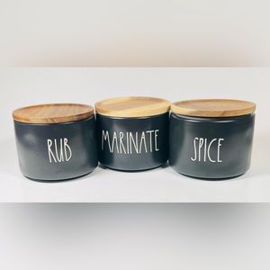 RAE DUNN artisan collection by Magenta SPICE/RUB/MARINATE Stack Canisters w/lids